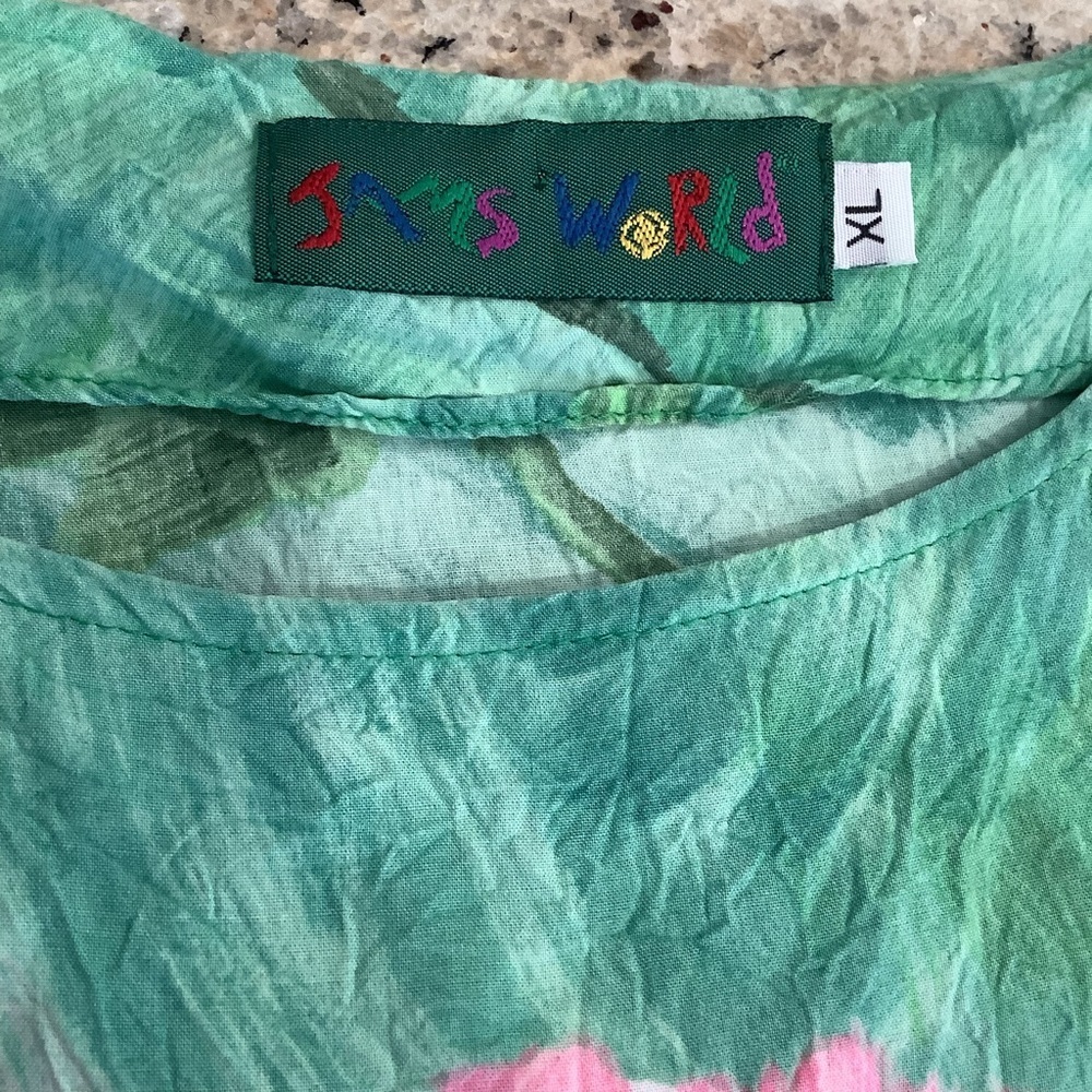 Jams World Vintage Floral Green Garden Dress Size XL - Picture 7 of 8